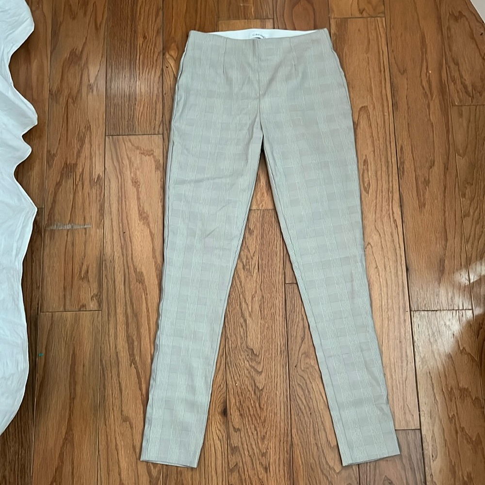 Calvin Klein Mid Rise Ankle Plaid Stretch Pull On Pants